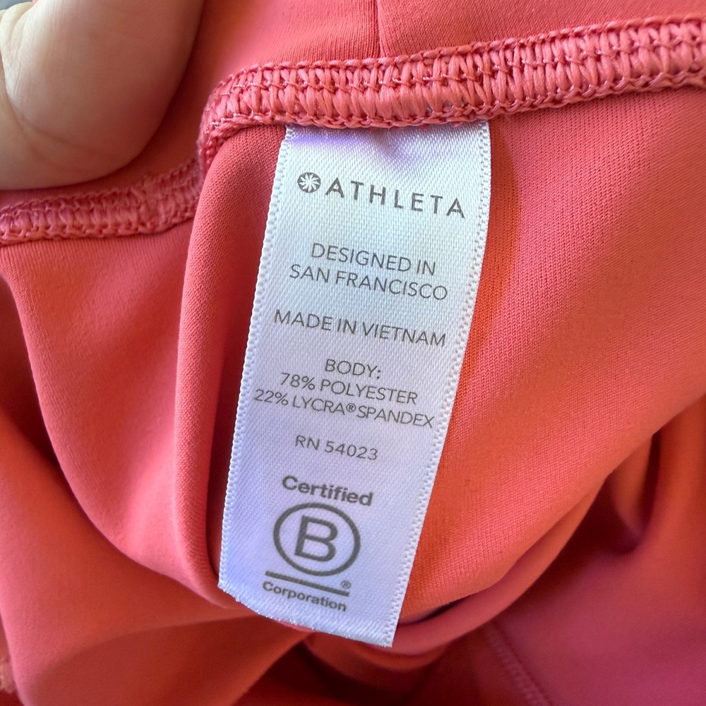 Athleta Elation 7/8 Tight Coral Pink Leggings Yoga Gym Athletic Womens M - Picture 4 of 7